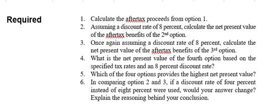 answer all the columns. Sandra Gilbert, Retiree 1. Calculate the aftertax proceeds