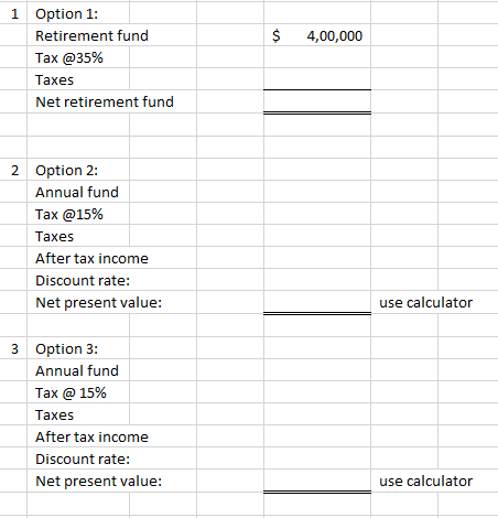 from option 1 . 2. Assuming a discount rate of 8 percent,