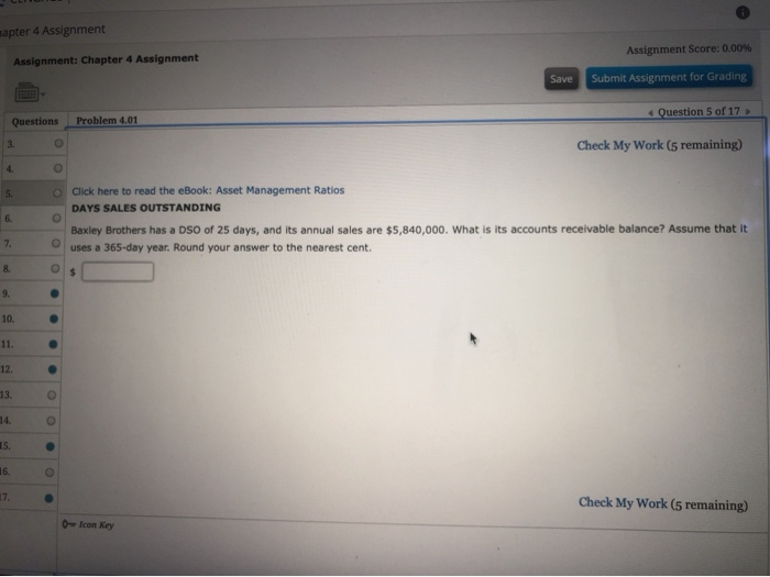  napter 4 Assignment Assignment Score: 0.00% Assignment: Chapter 4 Assignment Save