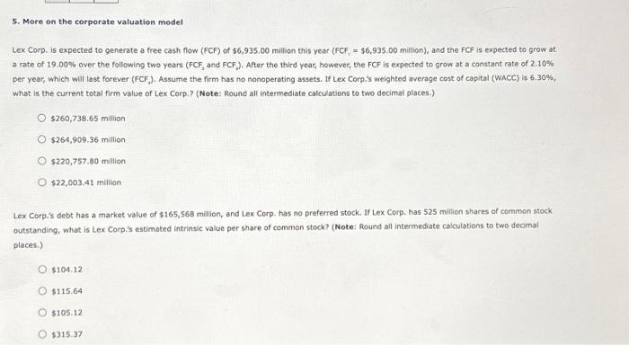 please help me solve these two Lex Corp. is expected to generate