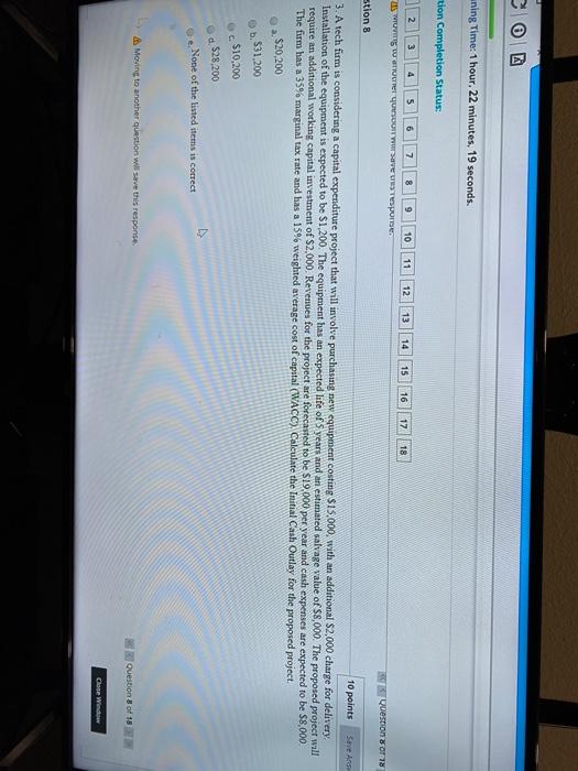  ning Time: 1 hour, 22 minutes, 19 seconds. tion Completion Status:
