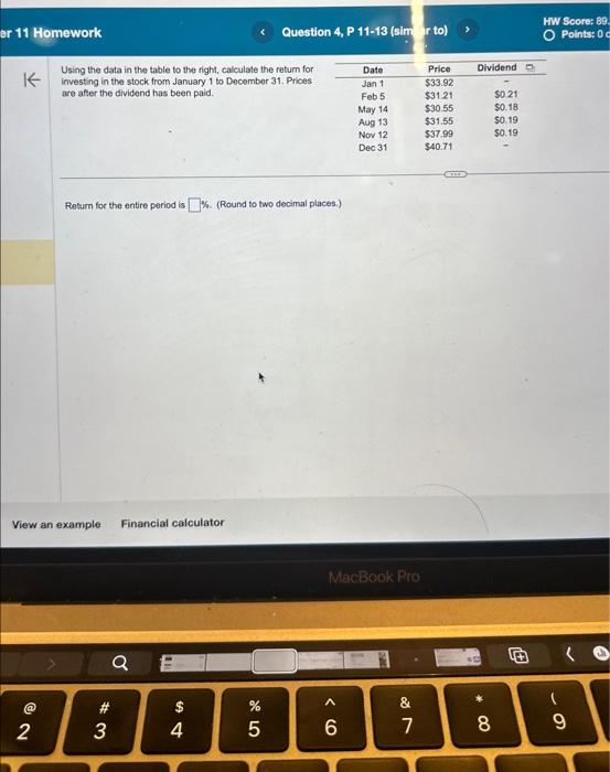 ANSWER ASAP Using the data in the table to the right, calculate
