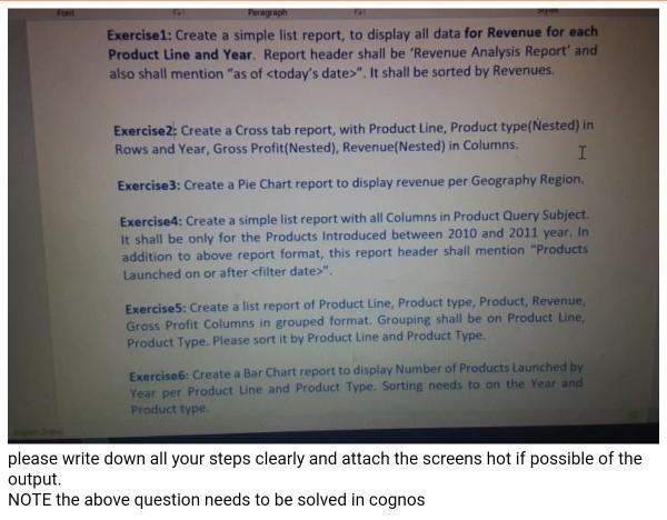  Per Exercise1: Create a simple list report, to display all data
