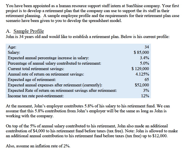  Note: Please solve in Excel and show formulas used. You have