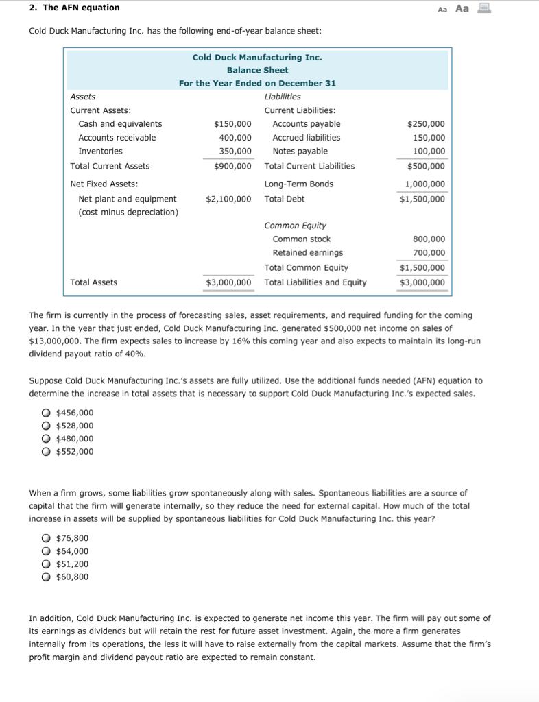 FOURTH TIME POSTING THIS... ANYONE?!?!! 2. The AFN equation Aa Aa Cold