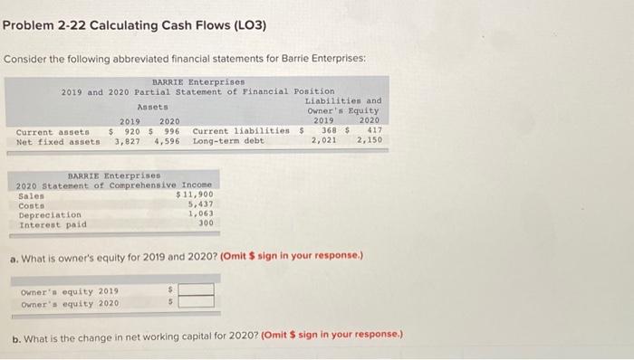  please answer questions a-d2!! thank you :) Problem 2-22 Calculating Cash