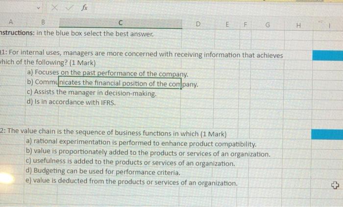  1: For internal uses, managers are more concerned with receiving information