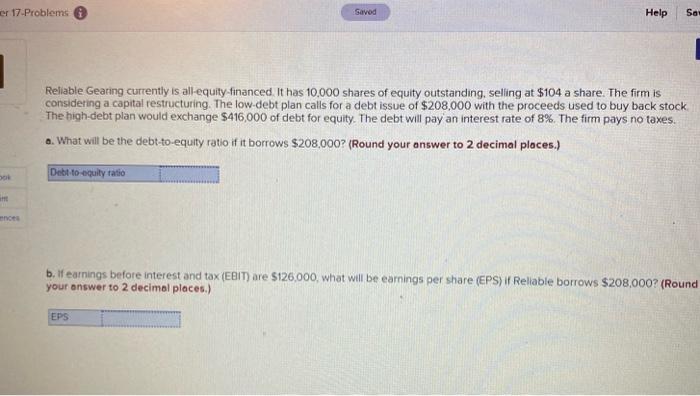 tax (EBIT) are $126,000, what will be earnings per share (EPS) if