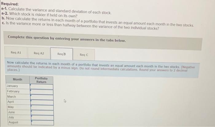 -4 +16 3 +6 -3 Required: 0-1. Calculate the variance and standard