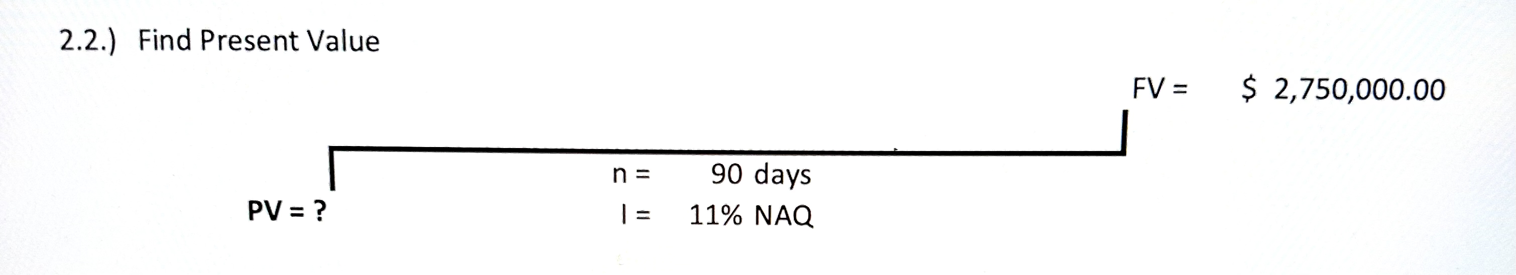 2.2.) Find Present Value 
