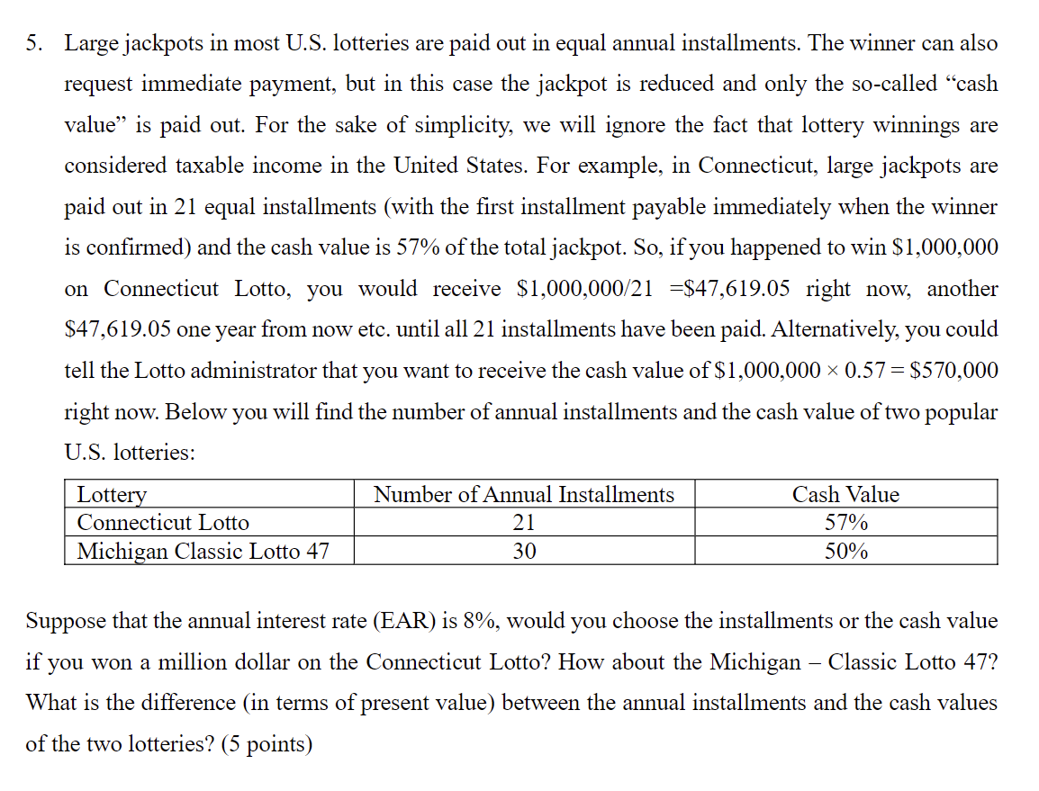  Do it in a very basic way please. Large jackpots in