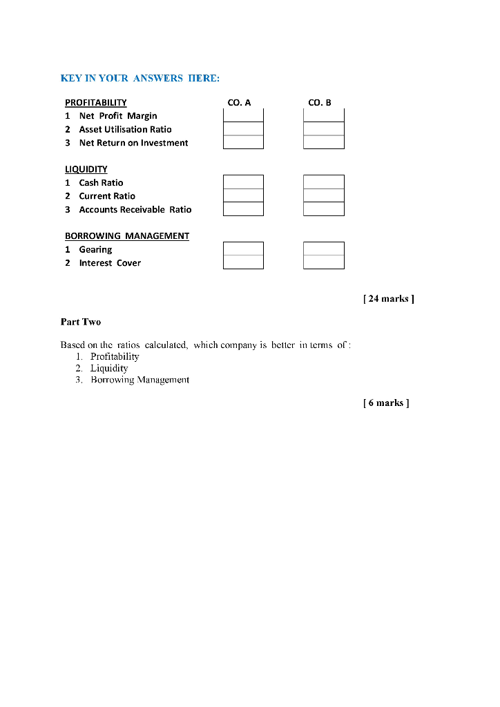 of 30 marks QUESTION TWO You have been presented with the following