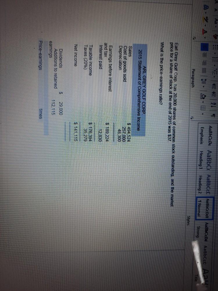 REVIEW VIEW PAGE LAYOUT REFERENCES 3 PAAEET XX A. A AaBoCcDc AaBbcc