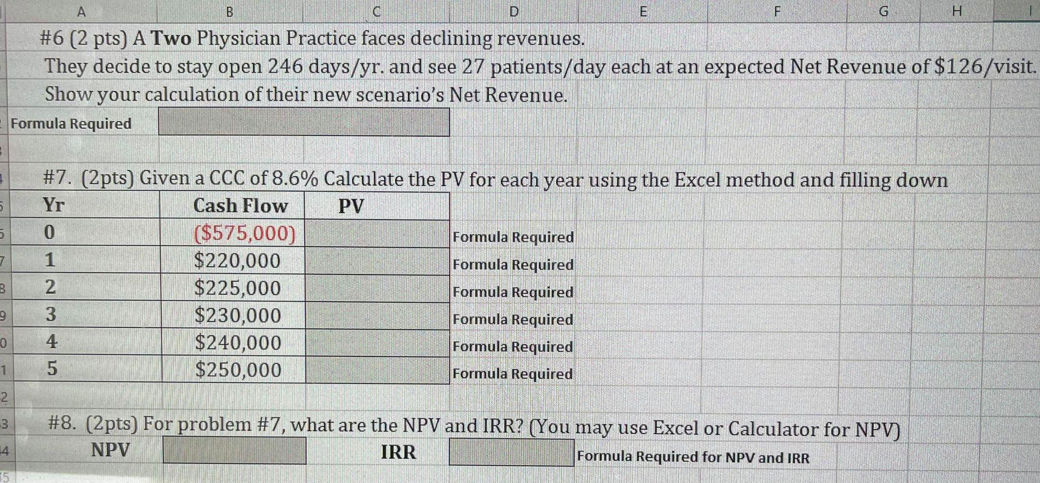 please show formula A B o D E F G H #6