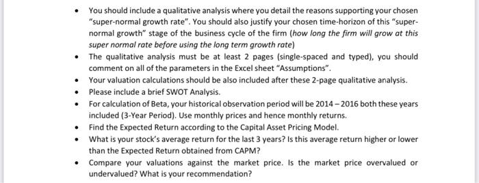 About Adidas - You should include a qualitative analysis where you detail