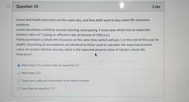 the present value of an annuity-due with payments of $1 - U