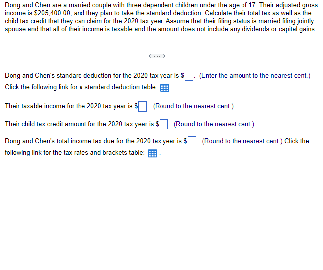 child tax credit amounts, as well as their marginal and average tax