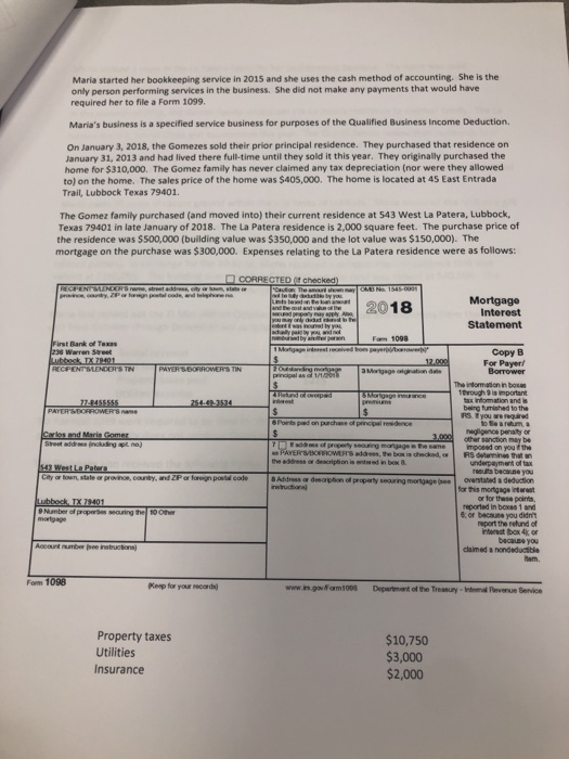 to fill in the gaps. Carlos and Maria Gomez live in Lubbock,