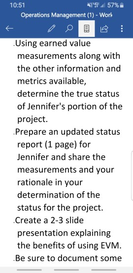 review her status report and determine that Jennifer does not have a