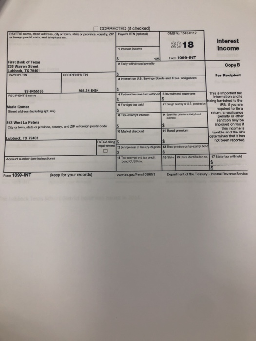 Maria. The Gomezes provided the following information: Luis's social security number is