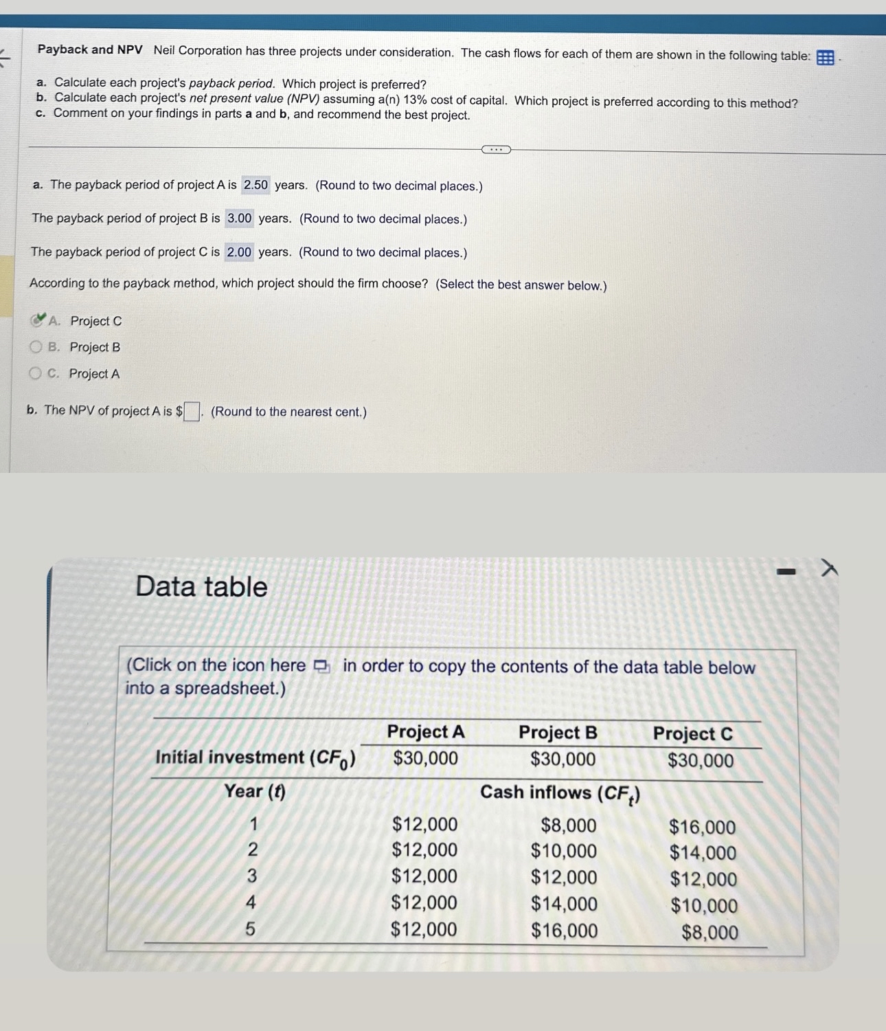 Data table (Click on the icon here in order to copy