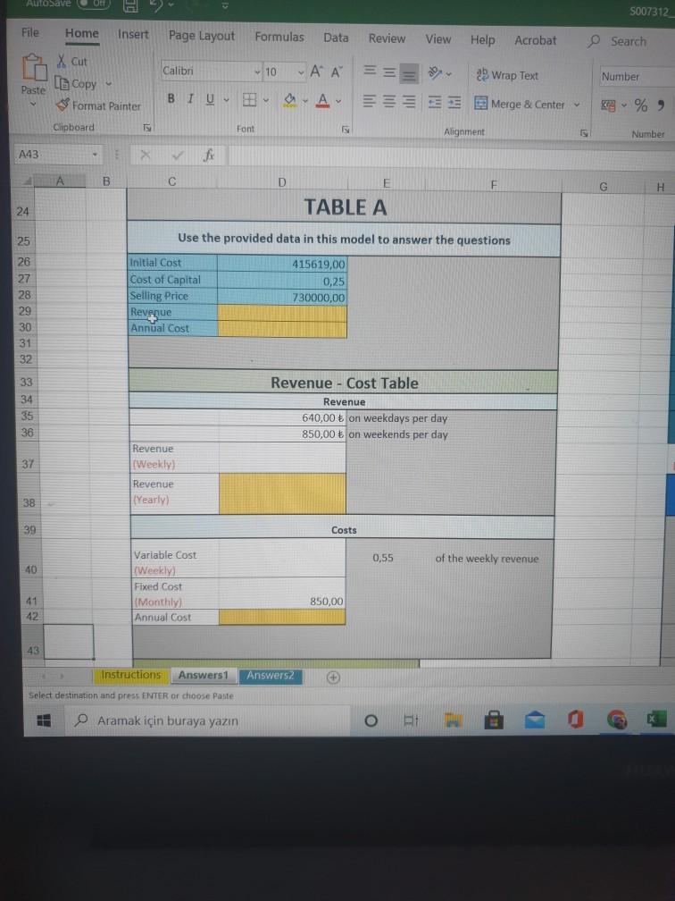  AutoSave S007312 File Home Insert Page Layout Formulas Data Review View