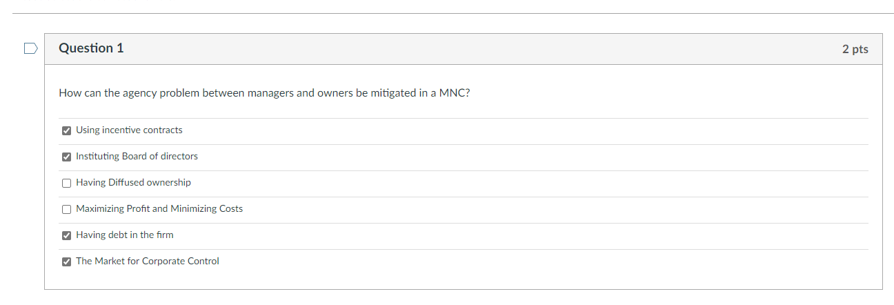 How can the agency problem between managers and owners be mitigated in
