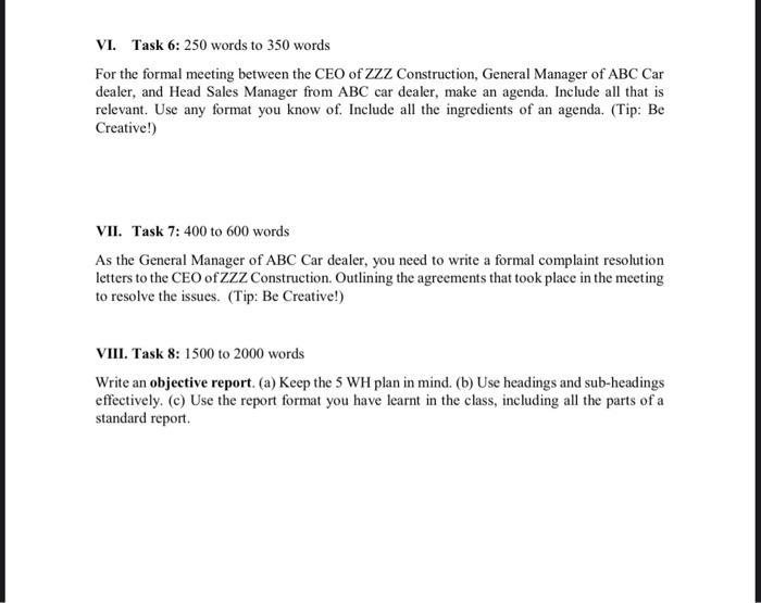 Criteria: a. Paragraphs b. Proper tone c. Consider all of the 7C