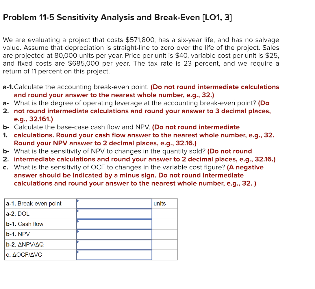 We are evaluating a project that costs $571,800, has a six-year