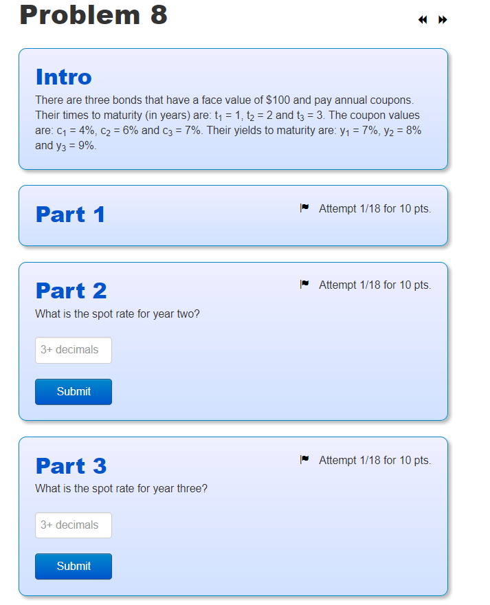  Problem 8 Intro There are three bonds that have a face