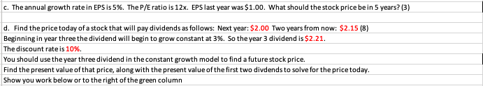 Can you please show process in Excel? C. The annual growth