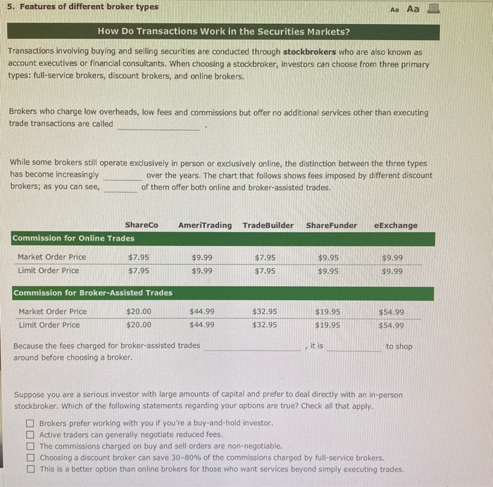  5. Features of different broker types Aa Aa E How Do