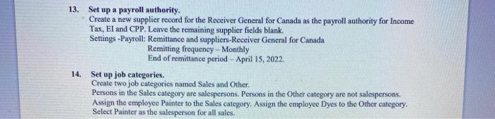  13. Set up a payroll authority, Create a new supplier record