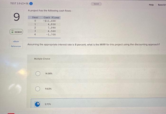 1.299. For this to be true, what is the project's cost at