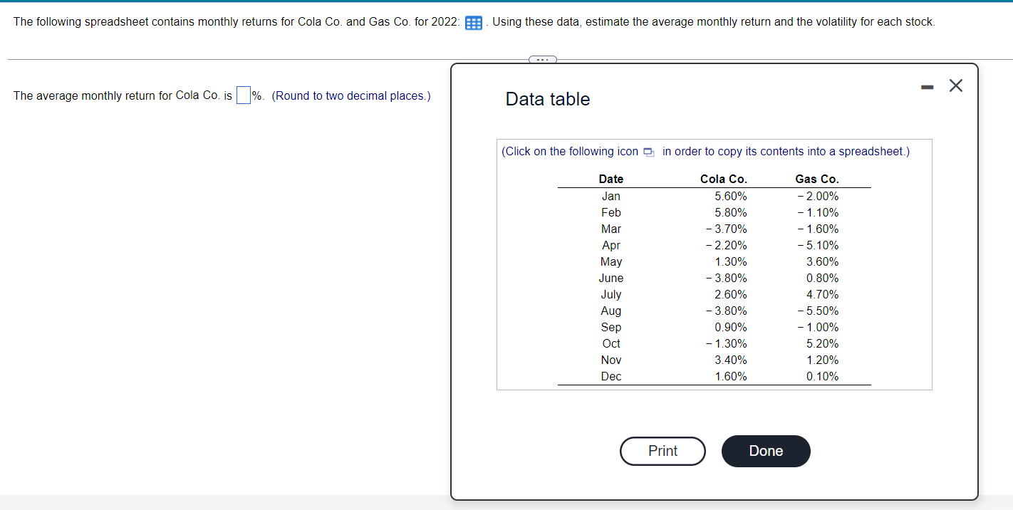  Data table (Click on the following icon in order to copy