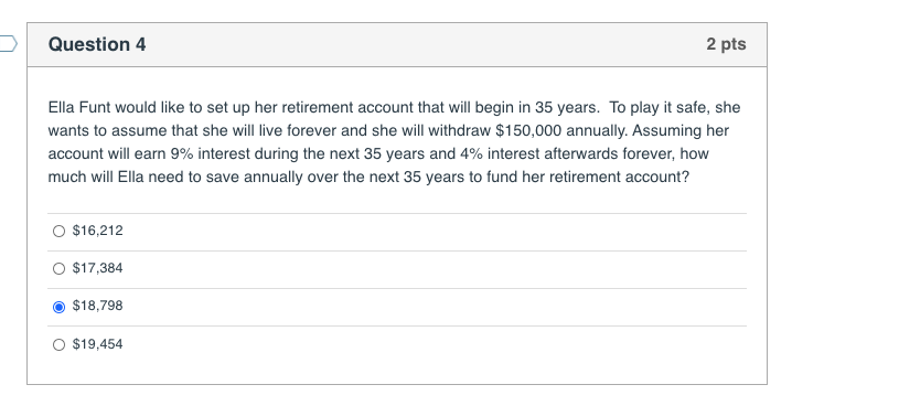 Please provide explanation with answer Question 4 2 pts Ella Funt would