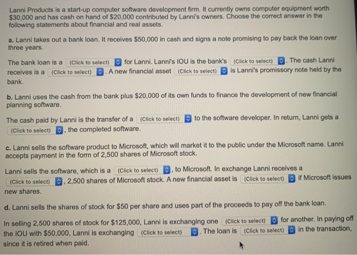  Lanni Products is a start-up computer software development firm. It currently