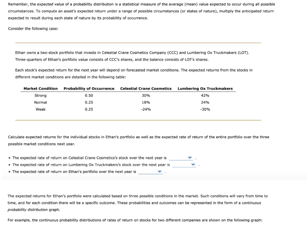 Remember, the expected value of a probability distribution is a statistical