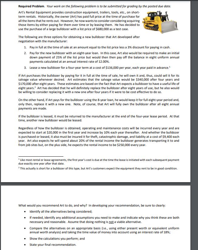  Required Problem. Your work on the following problem is to be