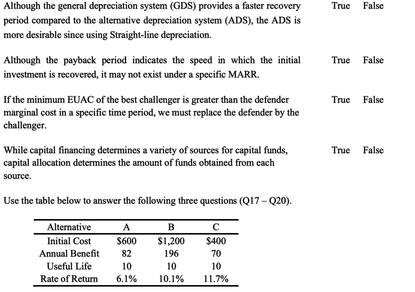True False Although the general depreciation system (GDS) provides a faster