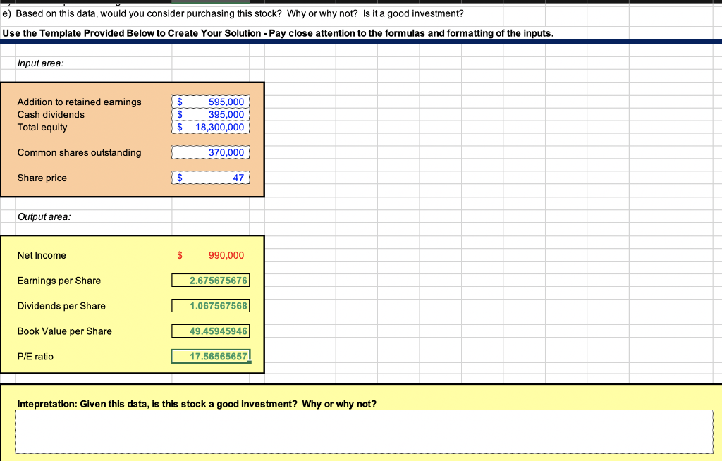 Based on the information below, is purchasing the stock a good investment?
