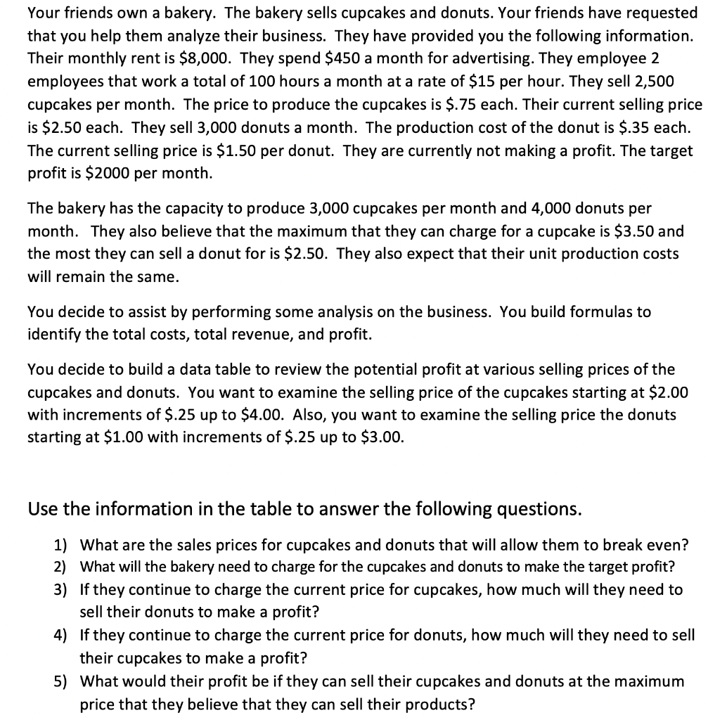 Please use excel and attach file if you can. Your friends own