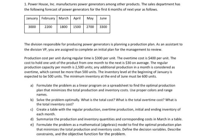  Spreadsheet should calculate minimum total cost by adding regular cost, overtime