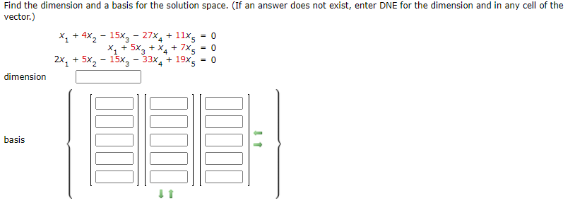 an answer does not exist, enter ONE for the dimension and in