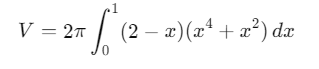 x-axis. Find the volume of the solid that is formed when this