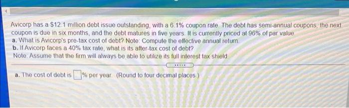  need help with both part a and b Avicorp has a