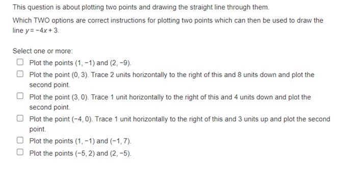 MU123 Maths This question is about plotting two points and drawing the