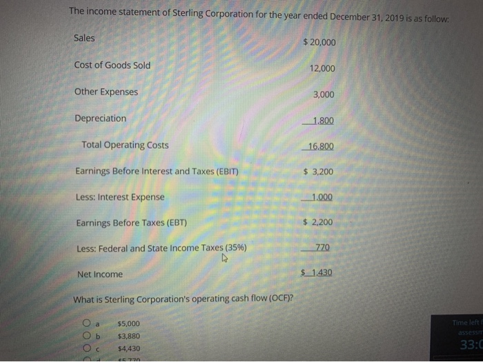  please answer the average collection period question The income statement of