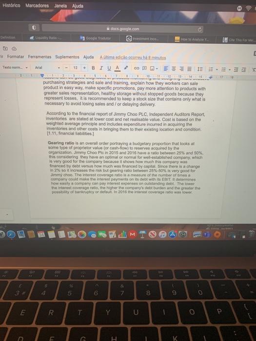 an investor in the company you have analysed in Part (a) above,