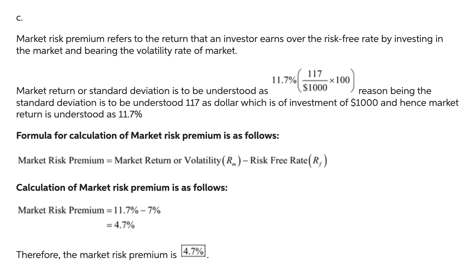 Is step 4 correct? I believe risk premium is calculated by subtracting